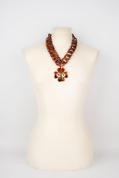 Chanel Necklace with Turtoiseshell Bakelite, 1995