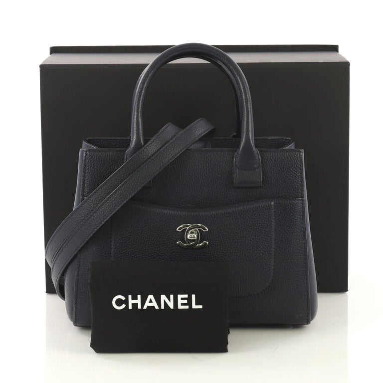 Chanel Mini Neo Executive Shopper Tote Black Grained Calfskin Gold