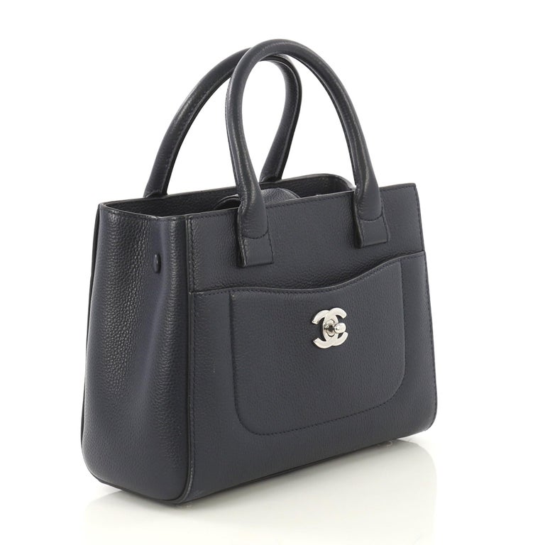 Chanel Black Grained Leather Mini Neo Executive Shopping Tote