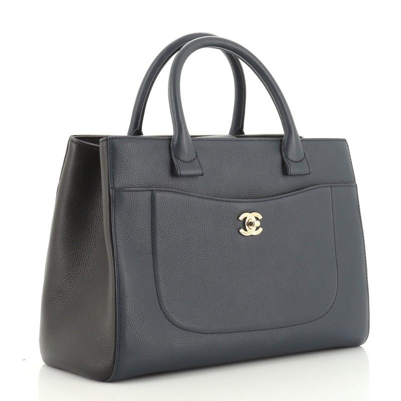 Black Chanel  Neo Executive Tote Grained Calfskin Small