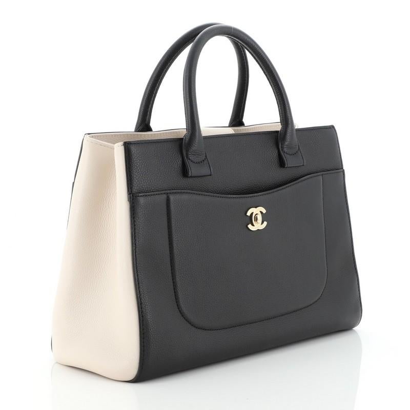 Black Chanel Neo Executive Tote Grained Calfskin Small