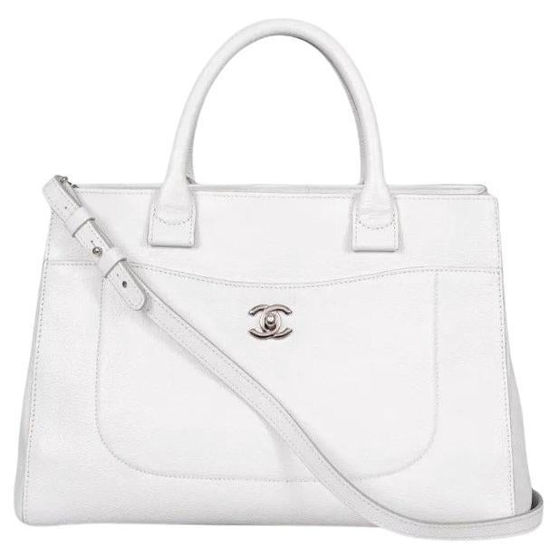 Chanel Neo Executive White Leather Tote Bag