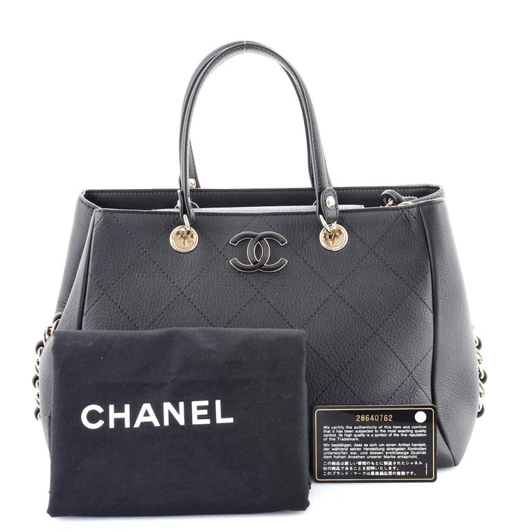58027: Chanel Beige Cotton Medium Deauville Tote Bag Wi