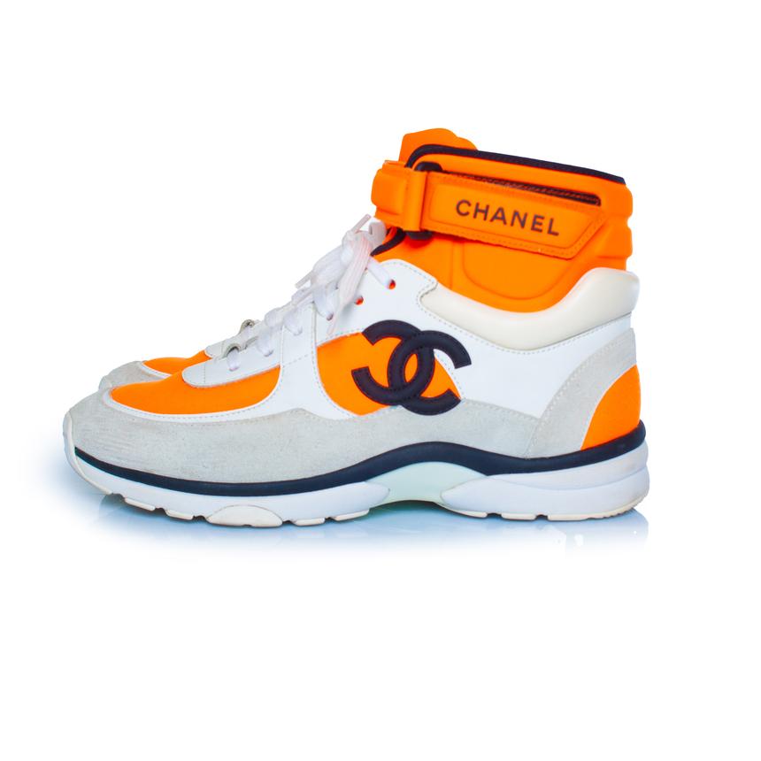 Chanel, Neon high top trainers For Sale 1