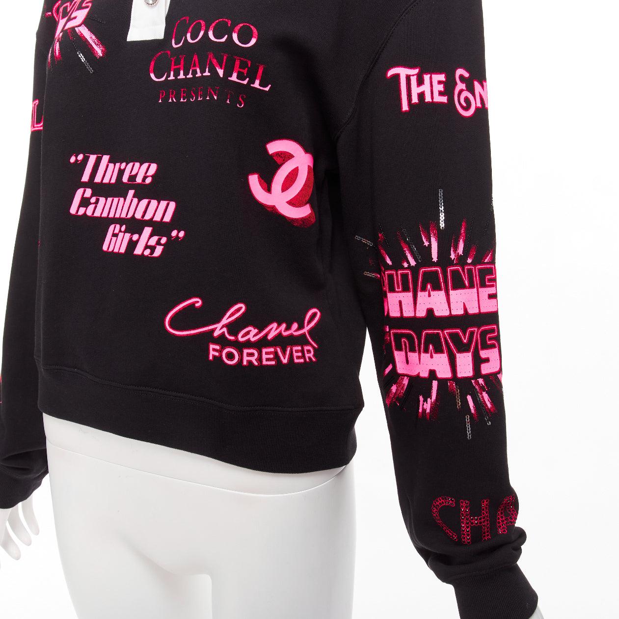 CHANEL neon pink black CC logo graphic cotton 5 silver button polo shirt S
Reference: AAWC/A01130
Brand: Chanel
Designer: Virginie Viard
Material: Cotton
Color: Black, Pink
Pattern: Solid
Closure: Button
Extra Details: Neon pink 