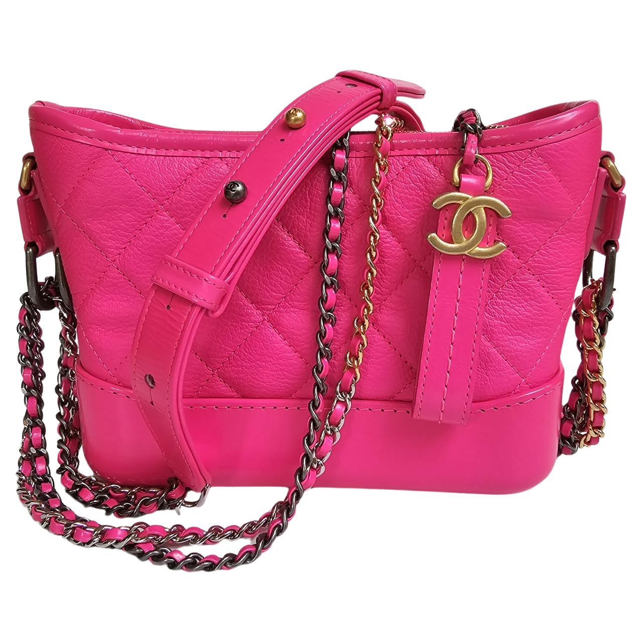 Chanel Neon Pink Small Gabrielle Bag For Sale