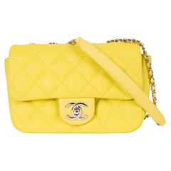 CHANEL neon yellow leather 16C SEOUL COCO RAIN FLAP Bag