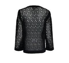 CHANEL Net Knit Black Cardigan with Logo Buttons, 2000s