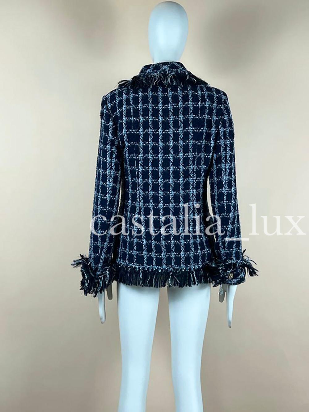 Chanel New 10K Paris / Dallas Runway Tweed Jacket  For Sale 8