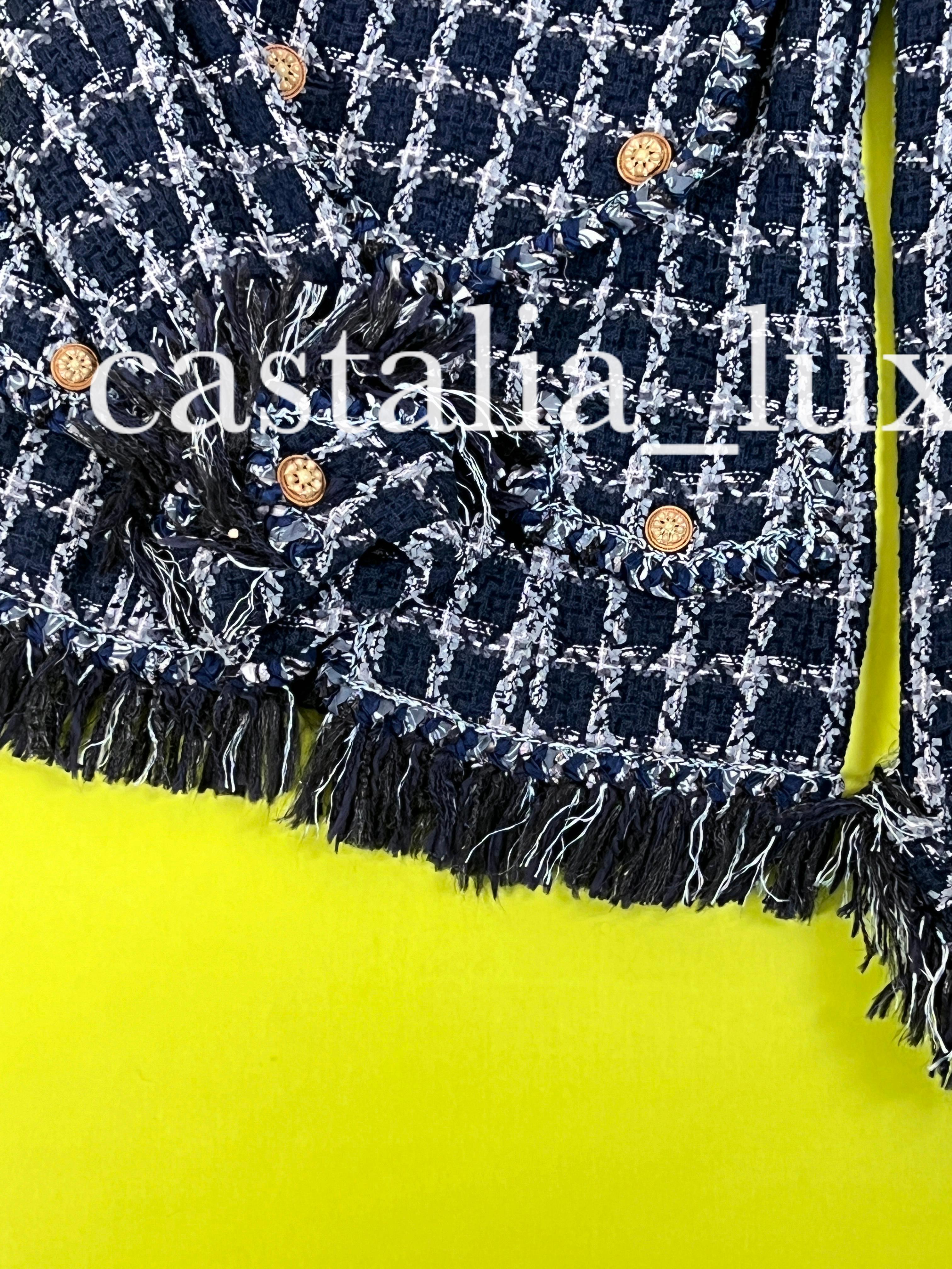Chanel New 10K Paris / Dallas Runway Tweed Jacket  For Sale 9