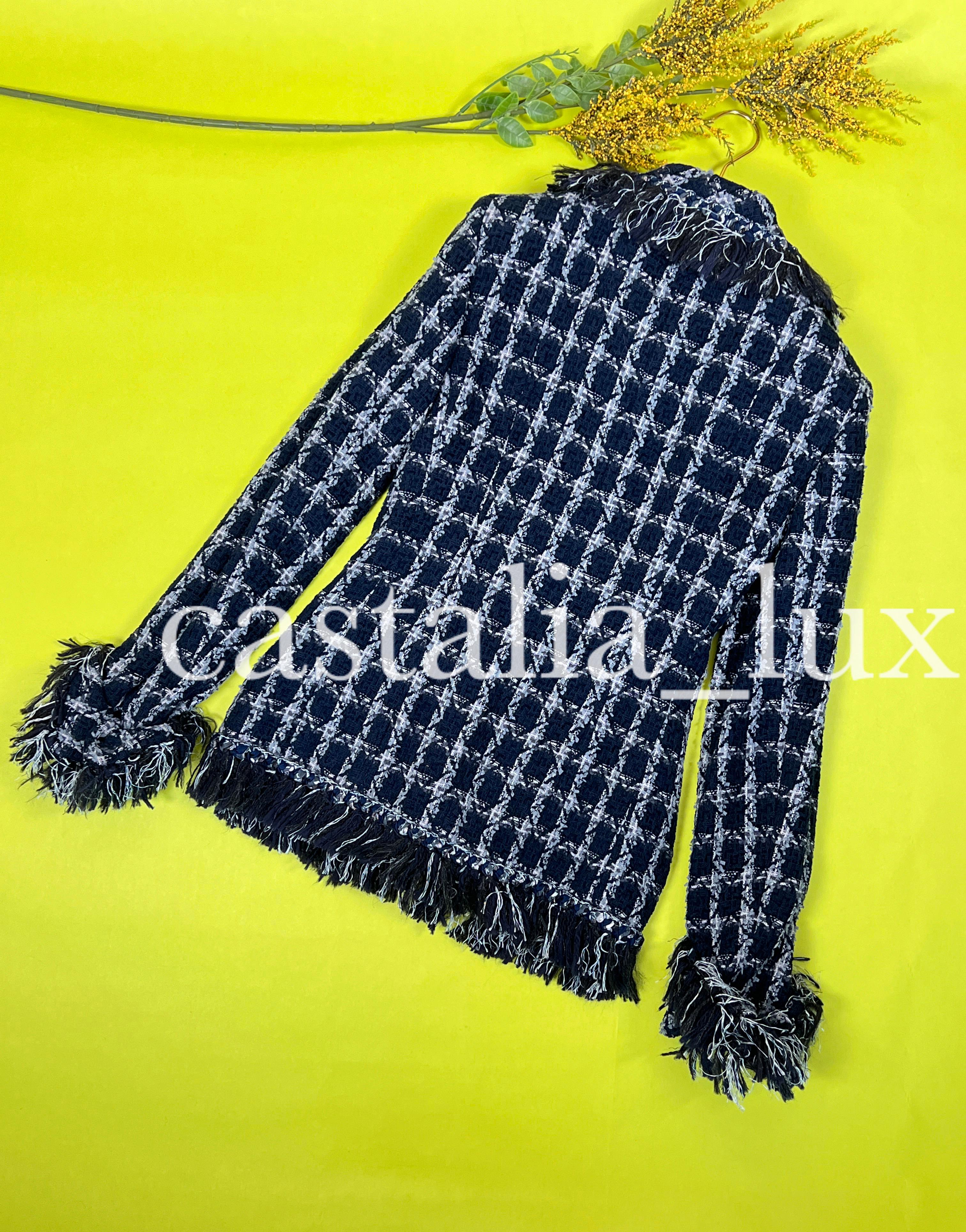 Chanel New 10K Paris / Dallas Runway Tweed Jacket  For Sale 12
