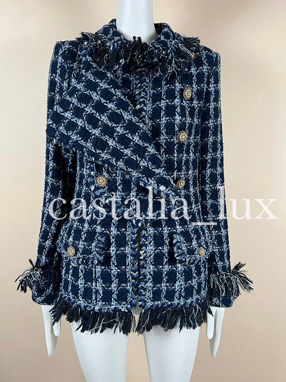 Chanel New 10K Paris / Dallas Runway Tweed Jacket  For Sale 5