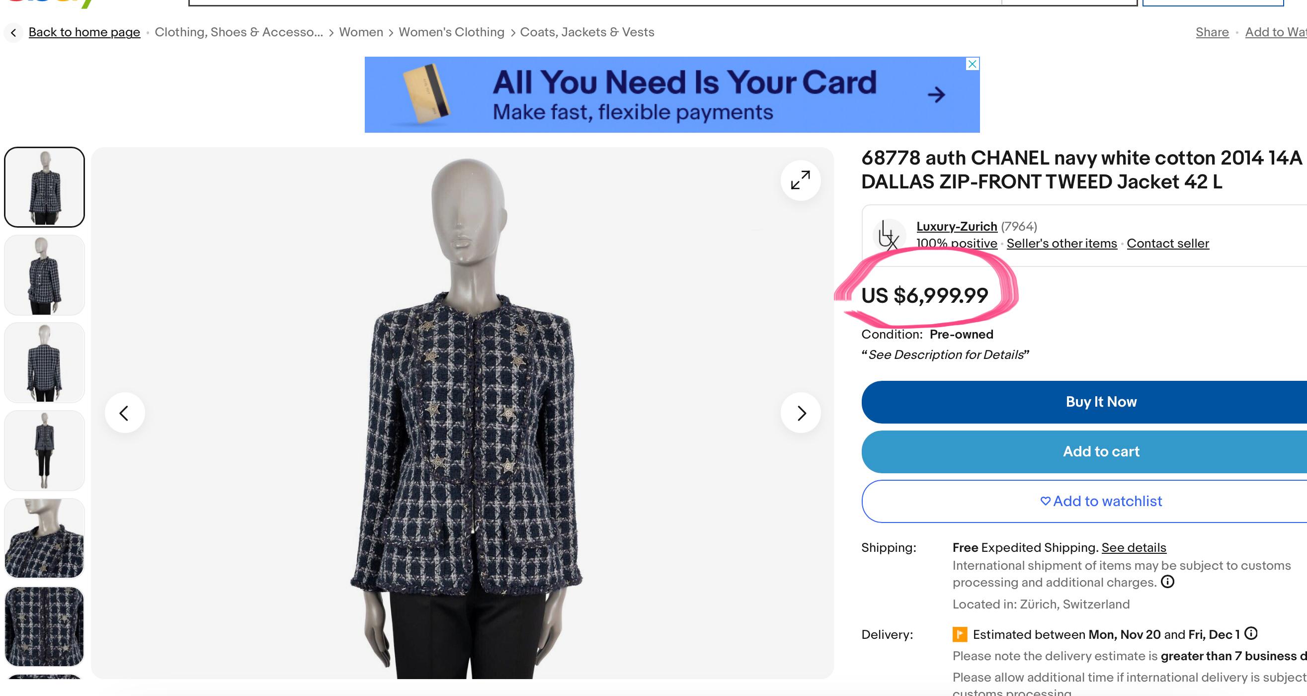 Women's or Men's Chanel New 11K$ Paris / Dallas Runway Tweed Jacket
