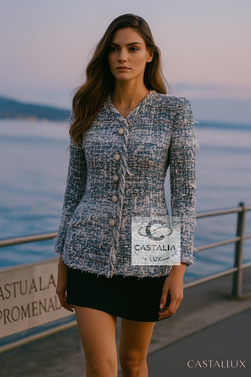 Chanel Neu 13K$ Gletscher Blau Lesage Tweed Jacke 34 FR für Damen oder Herren im Angebot