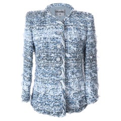 Chanel Nuevo 13K$ Chaqueta de tweed Lesage azul glaciar 34 FR