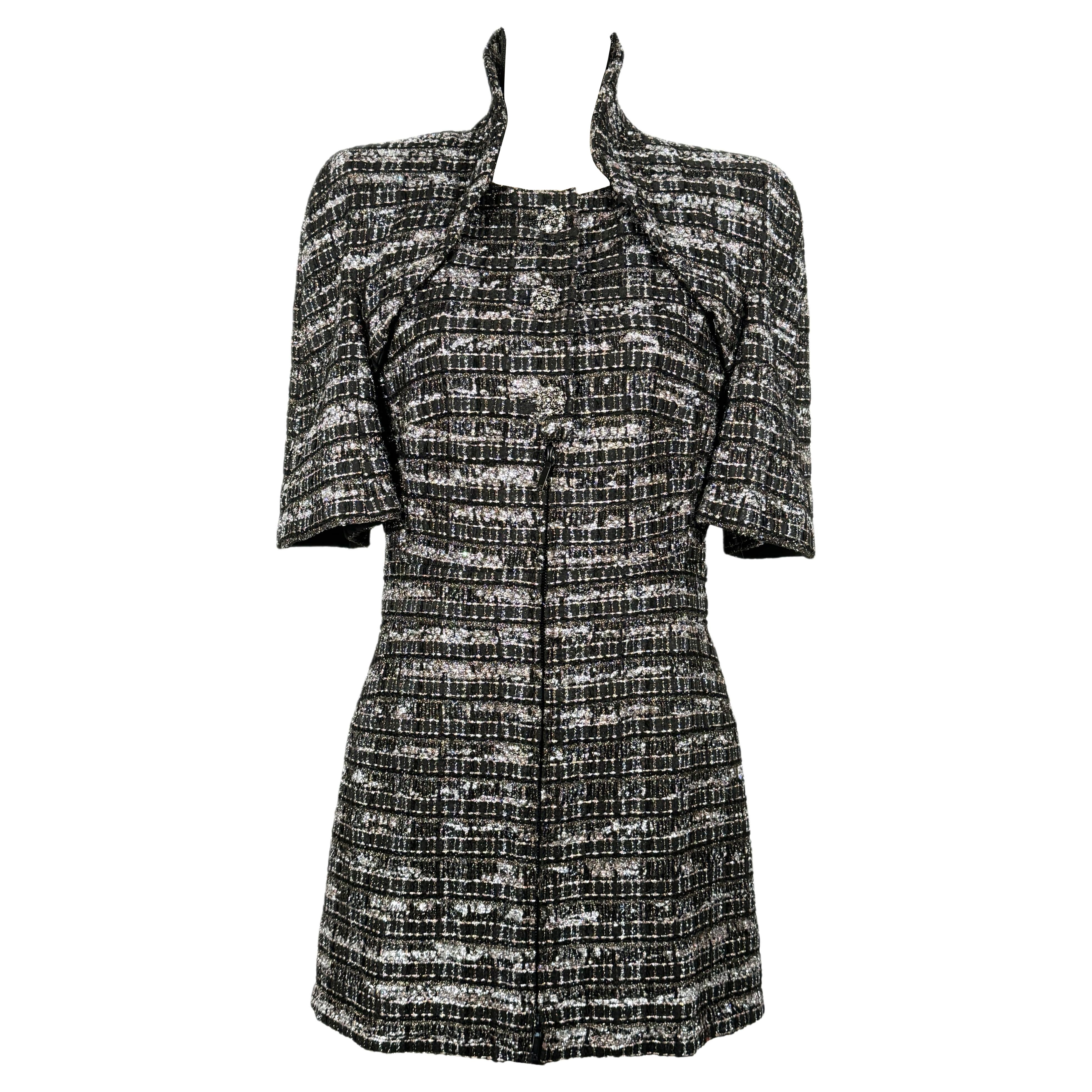 CHANEL New 14K$ Black Ribbon Tweed Jacket Rare 42 FR