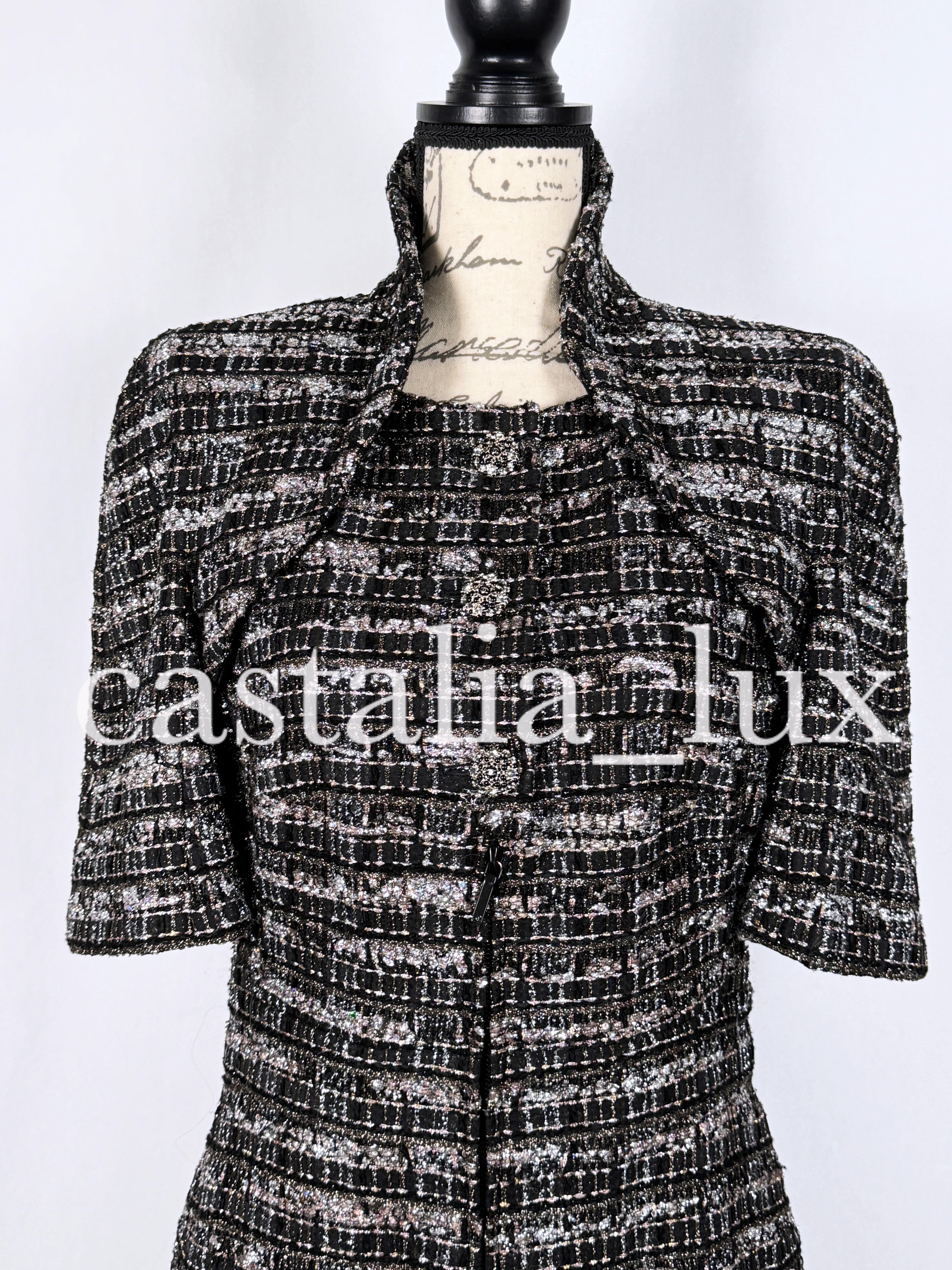 Chanel New 14K$ Black Ribbon Tweed Jacket Rare 6