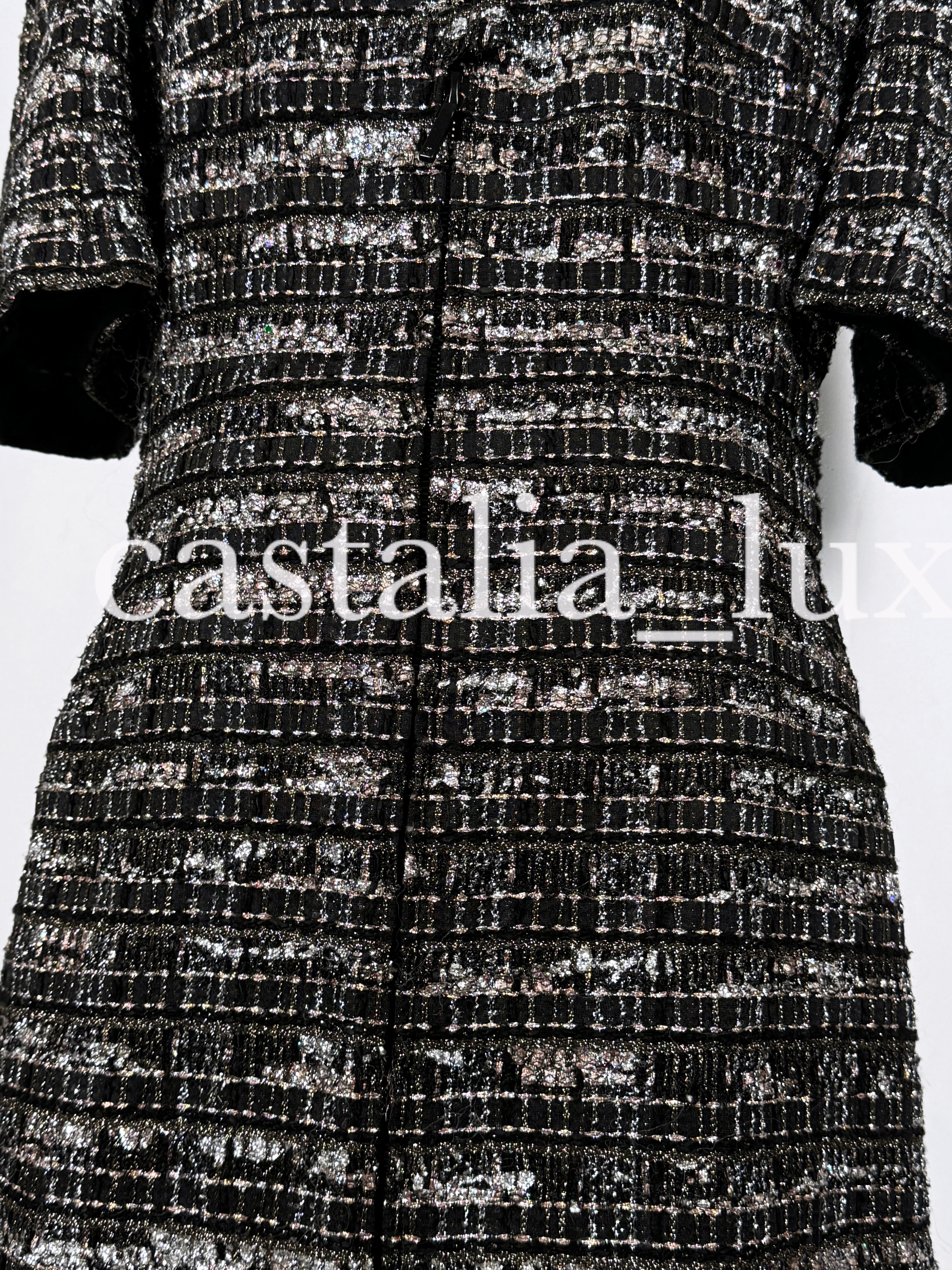 Chanel New 14K$ Black Ribbon Tweed Jacket Rare 13