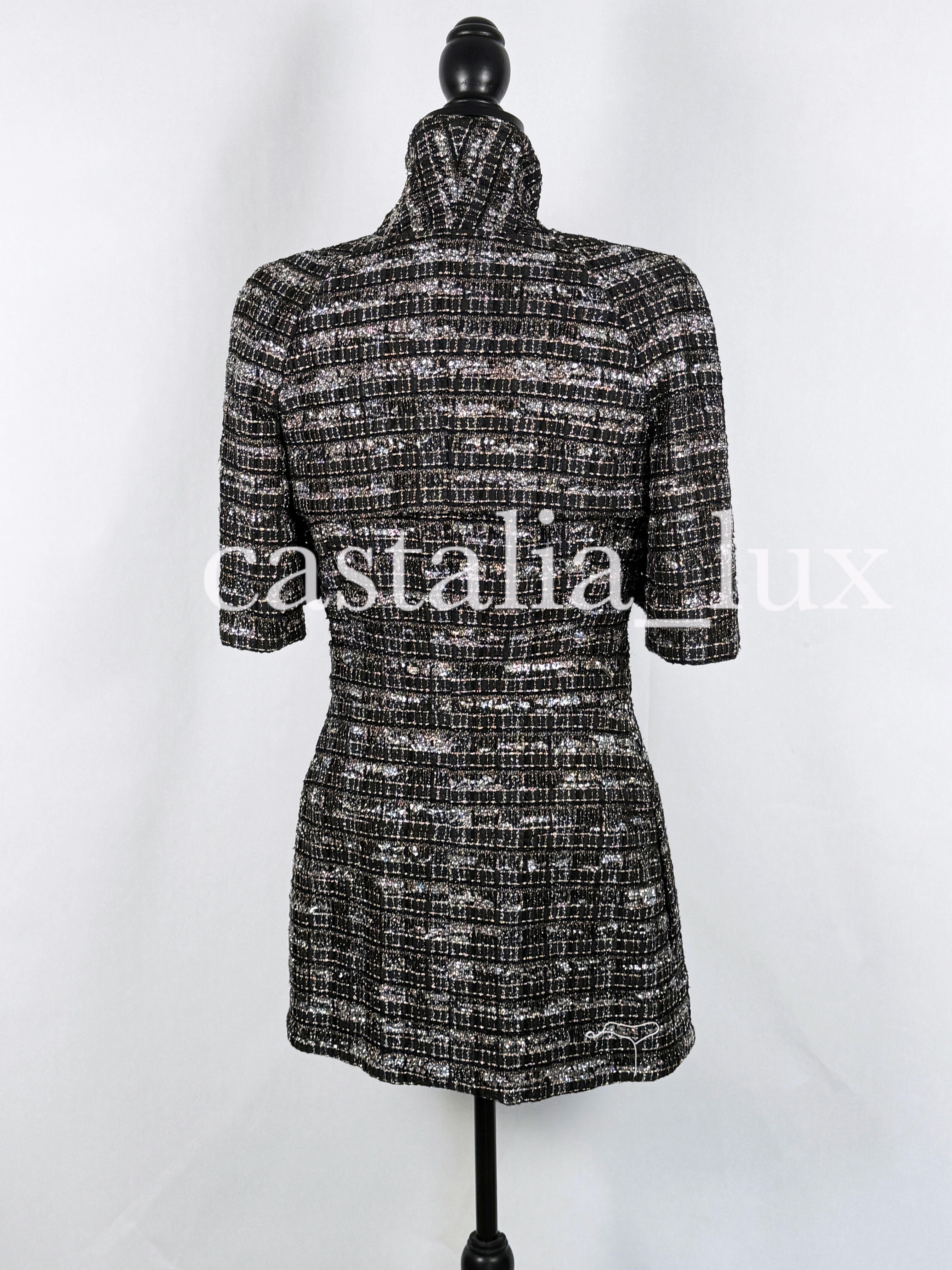 Chanel New 14K$ Black Ribbon Tweed Jacket Rare 14