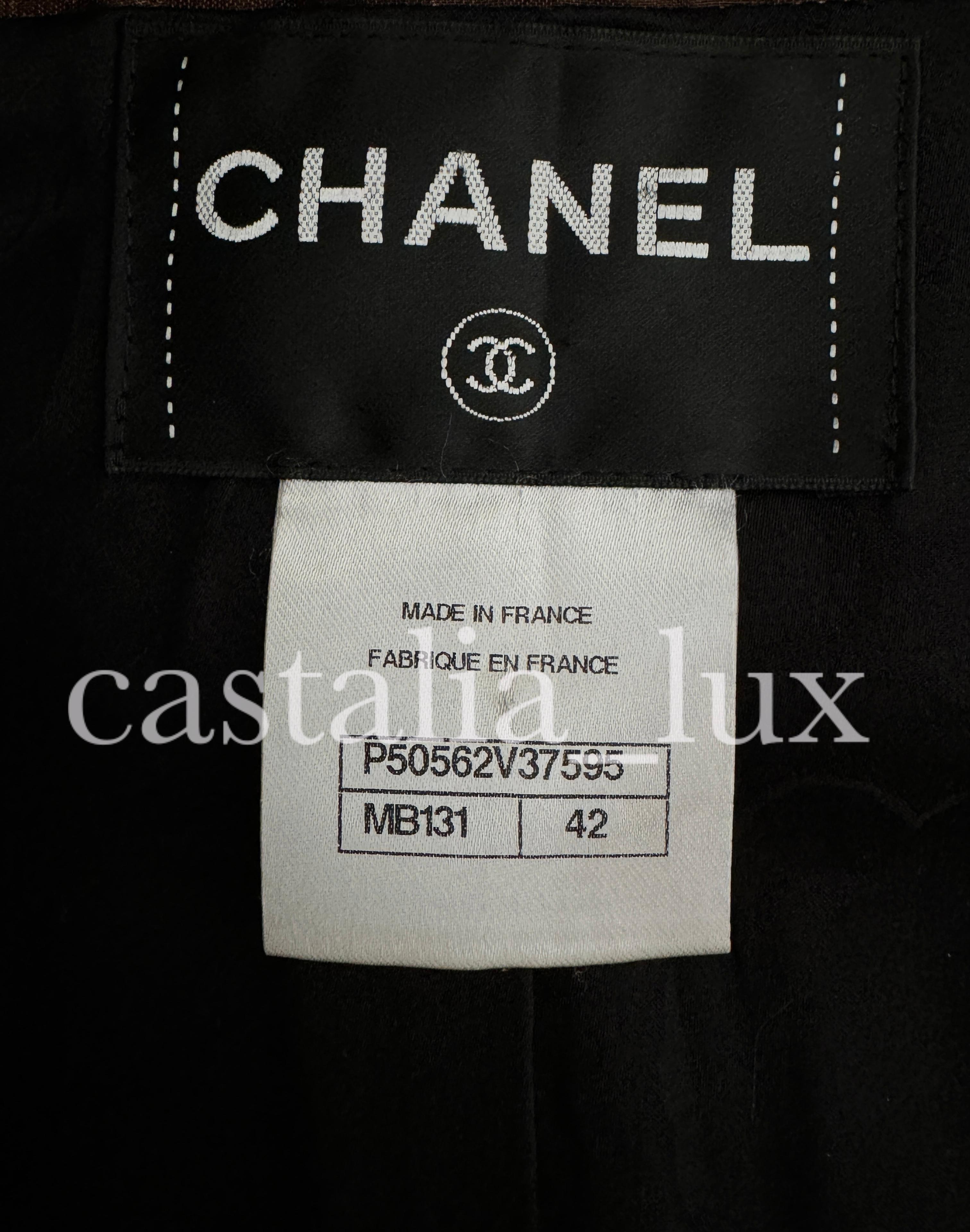 Chanel New 14K$ Black Ribbon Tweed Jacket Rare For Sale 15