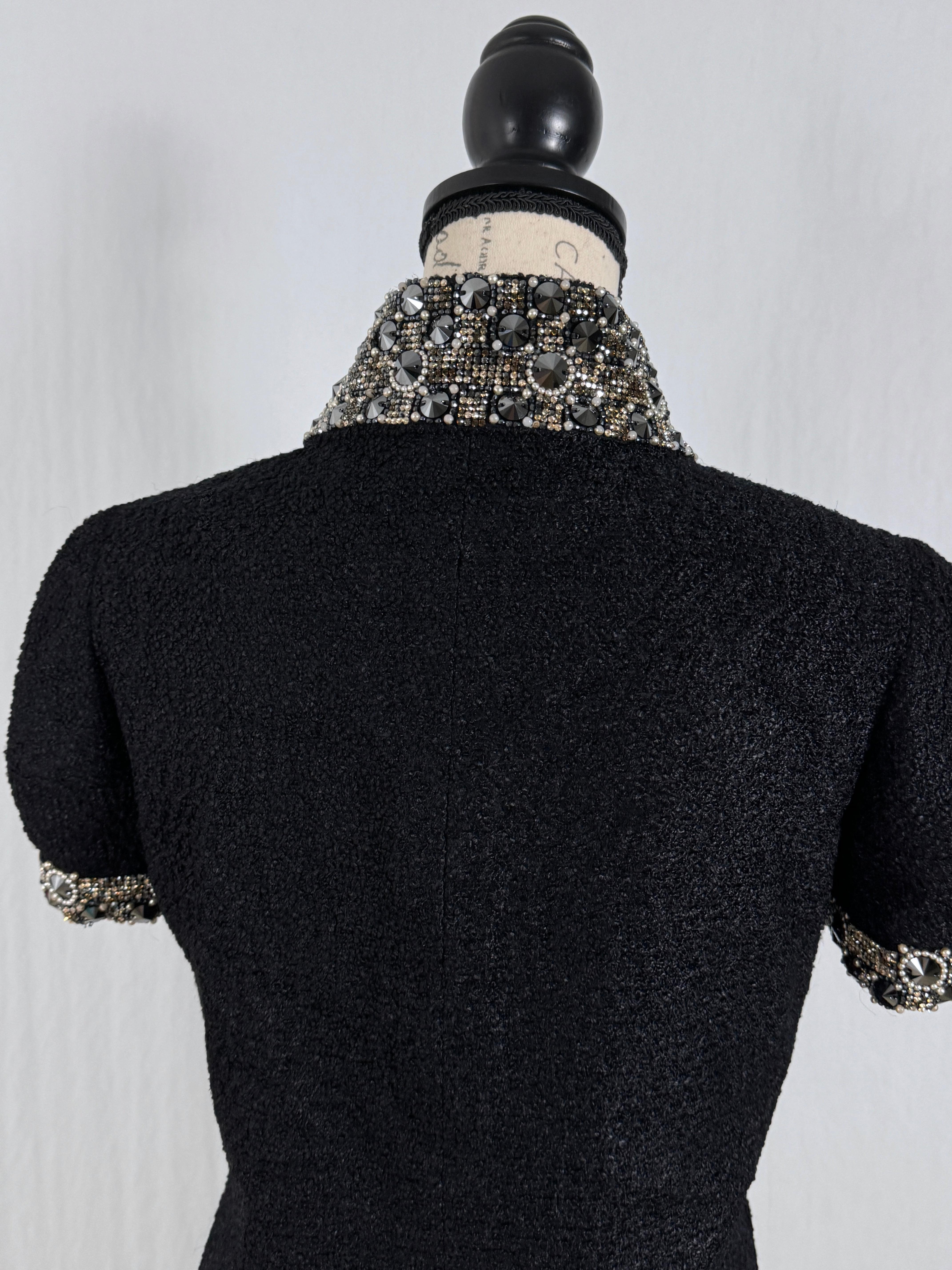 Chanel New 16K$ Jewel Embellished Black Tweed Jacket 36 FR 15