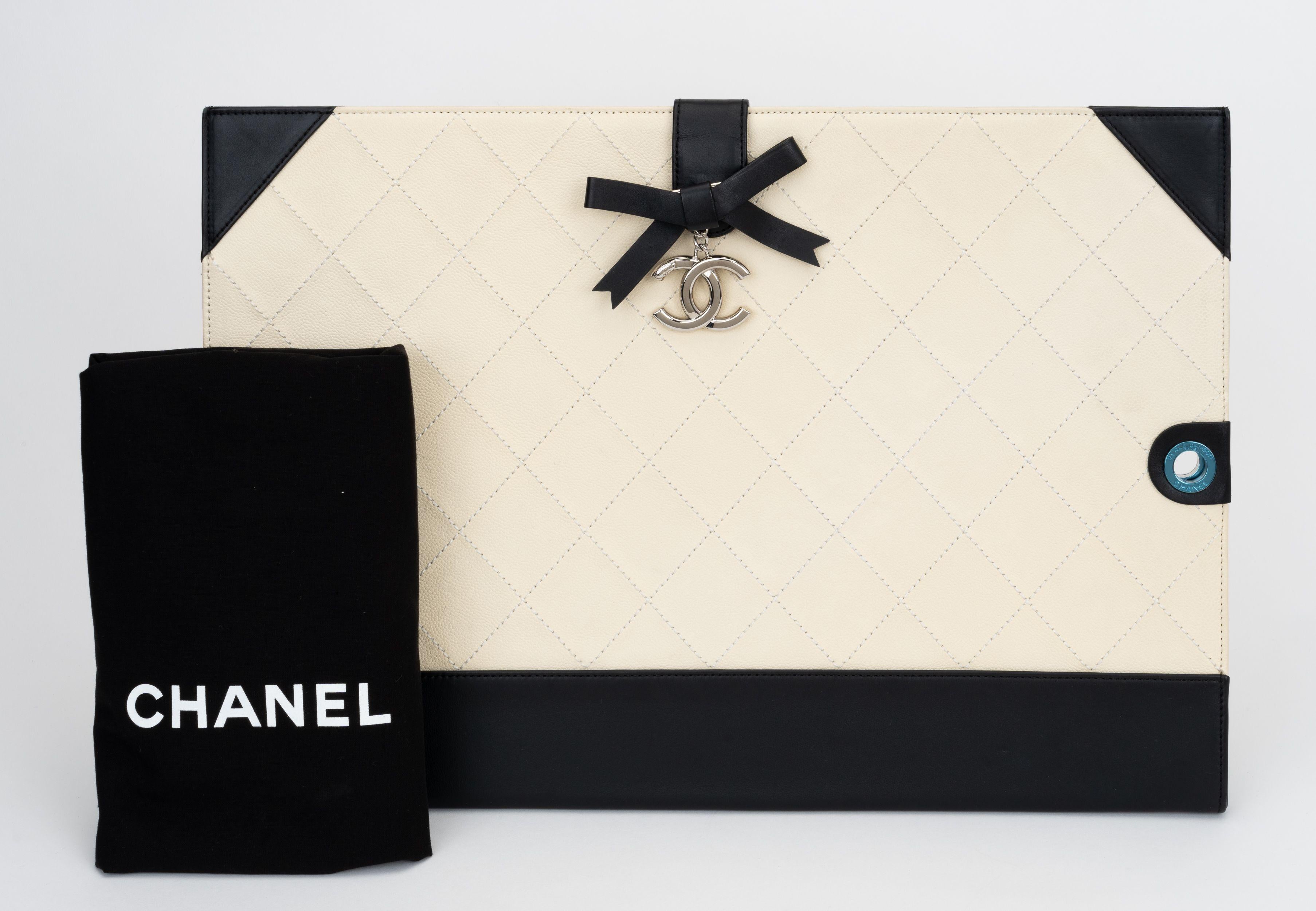 Chanel New 2014 White Portfolio Clutch 2