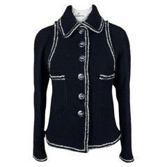 CHANEL New 2017 Timeless CC Buttons Black Tweed Jacket