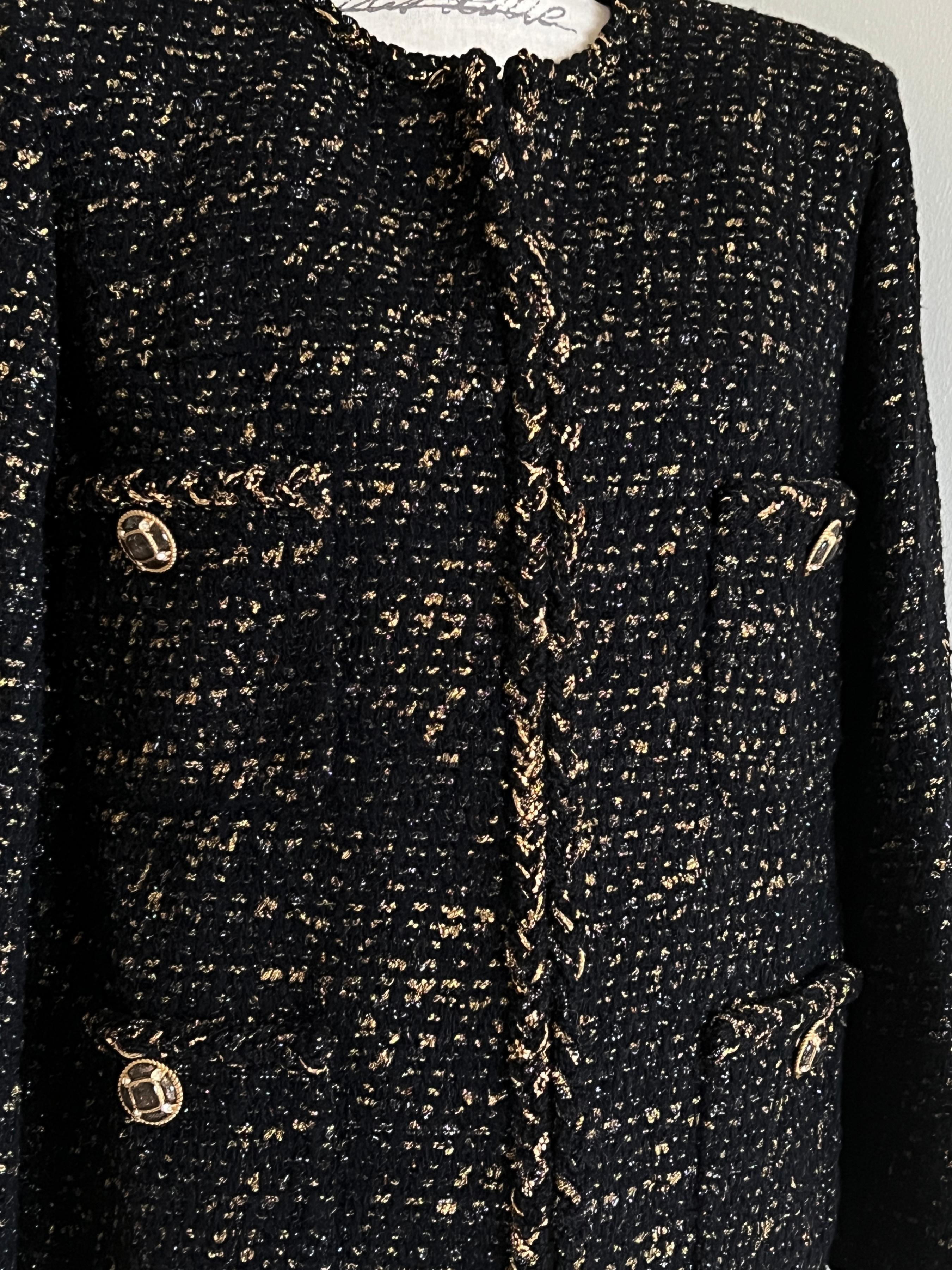 Chanel New 2019 Egypt Black Tweed Jacket 8