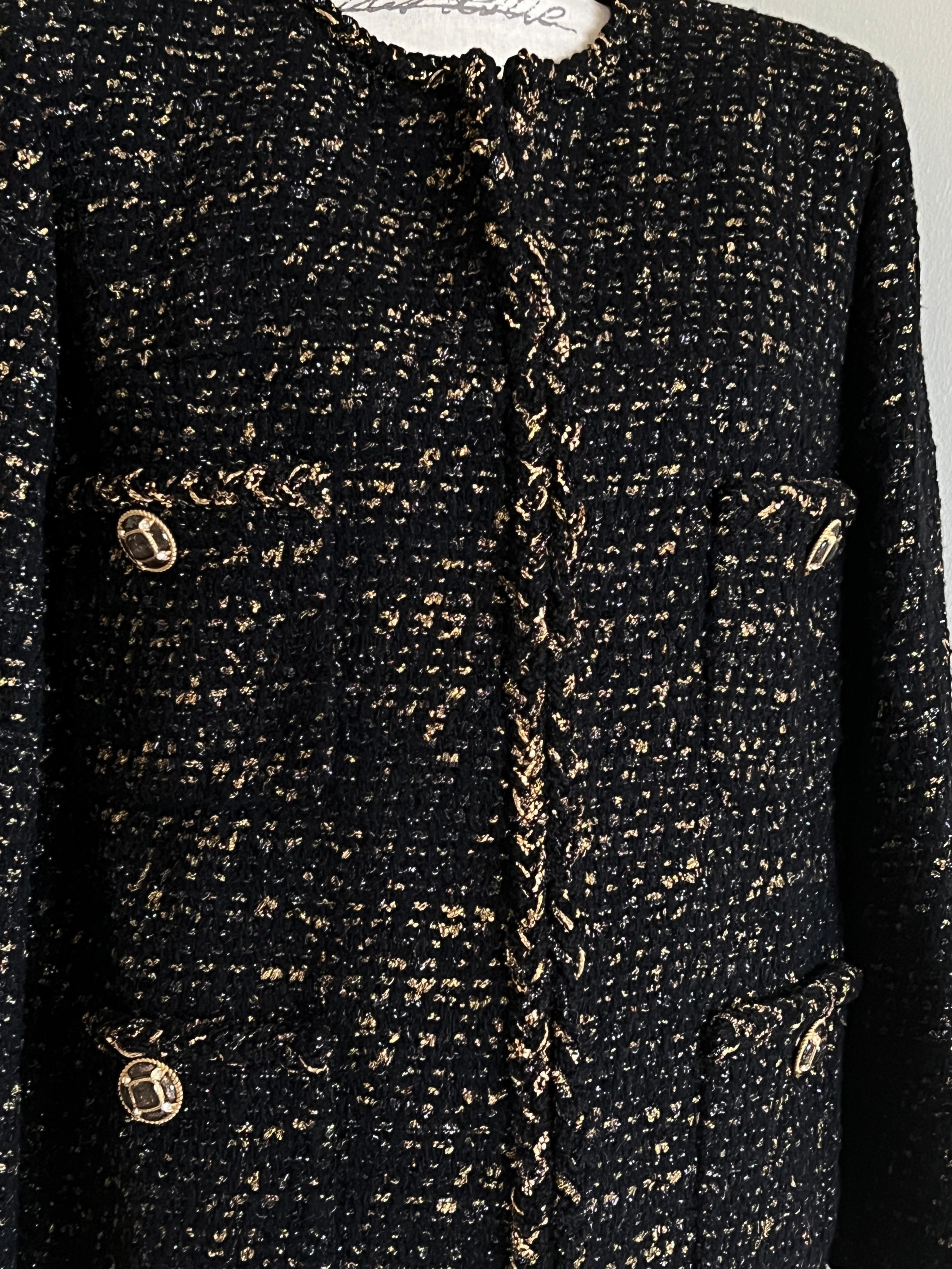 Chanel New 2019 Égypte Veste en tweed noir 7
