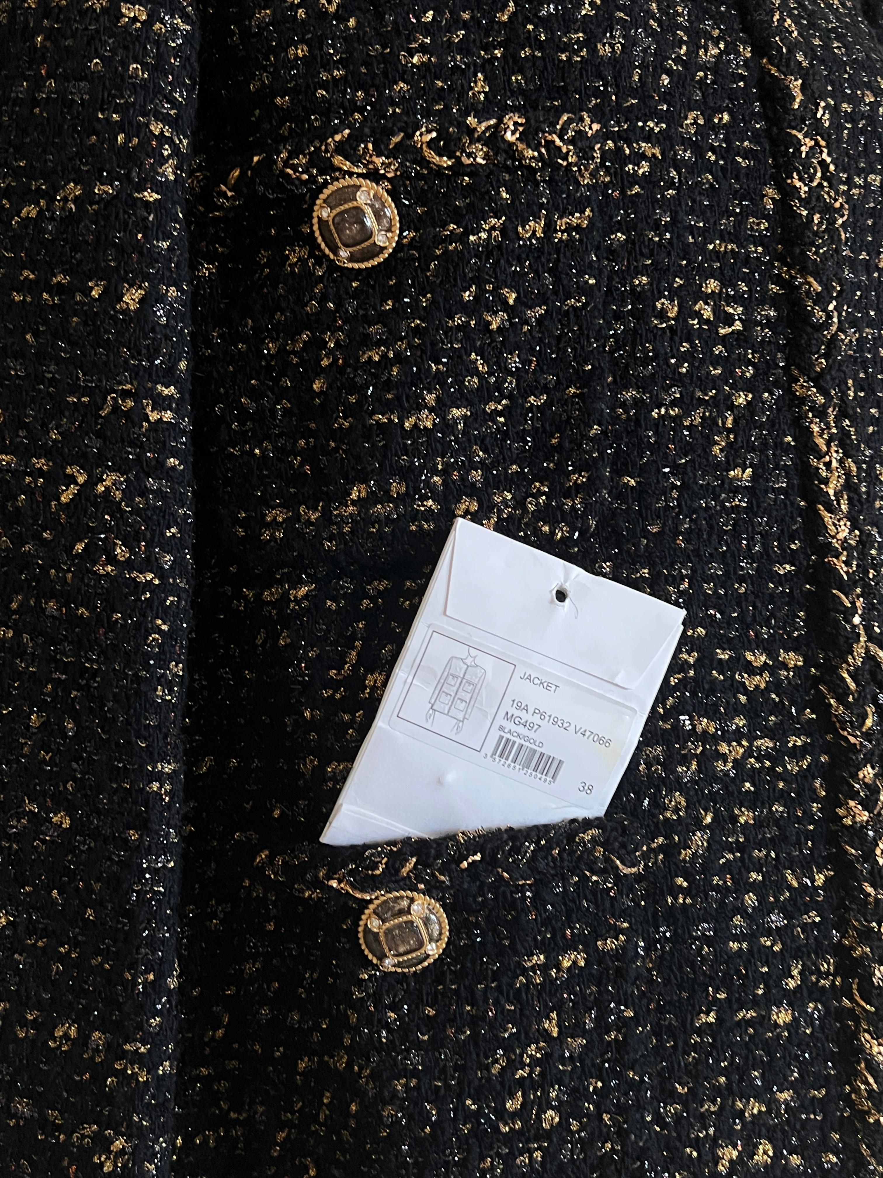 Chanel New 2019 Egypt Black Tweed Jacket 4