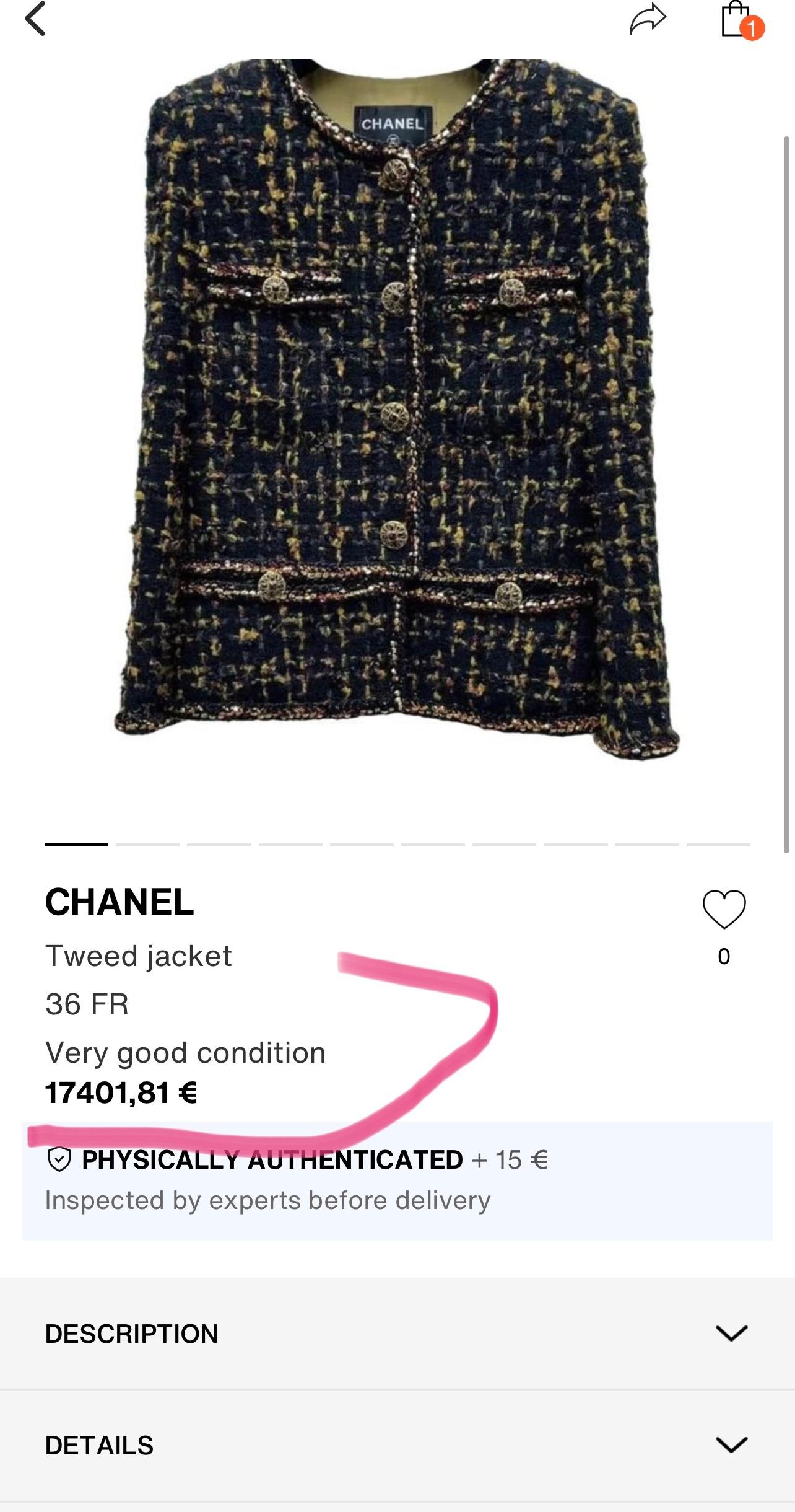 Most hunted black tweed jacket Chanel from Paris / EGYPT 2019 Pre-Fall Metiers d'Art Collection
Price on other source are extremely high!
Size mark 42 FR. Never worn!
- CC logo jewel Gripoix buttons
- signature braided metallic trim
- full silk