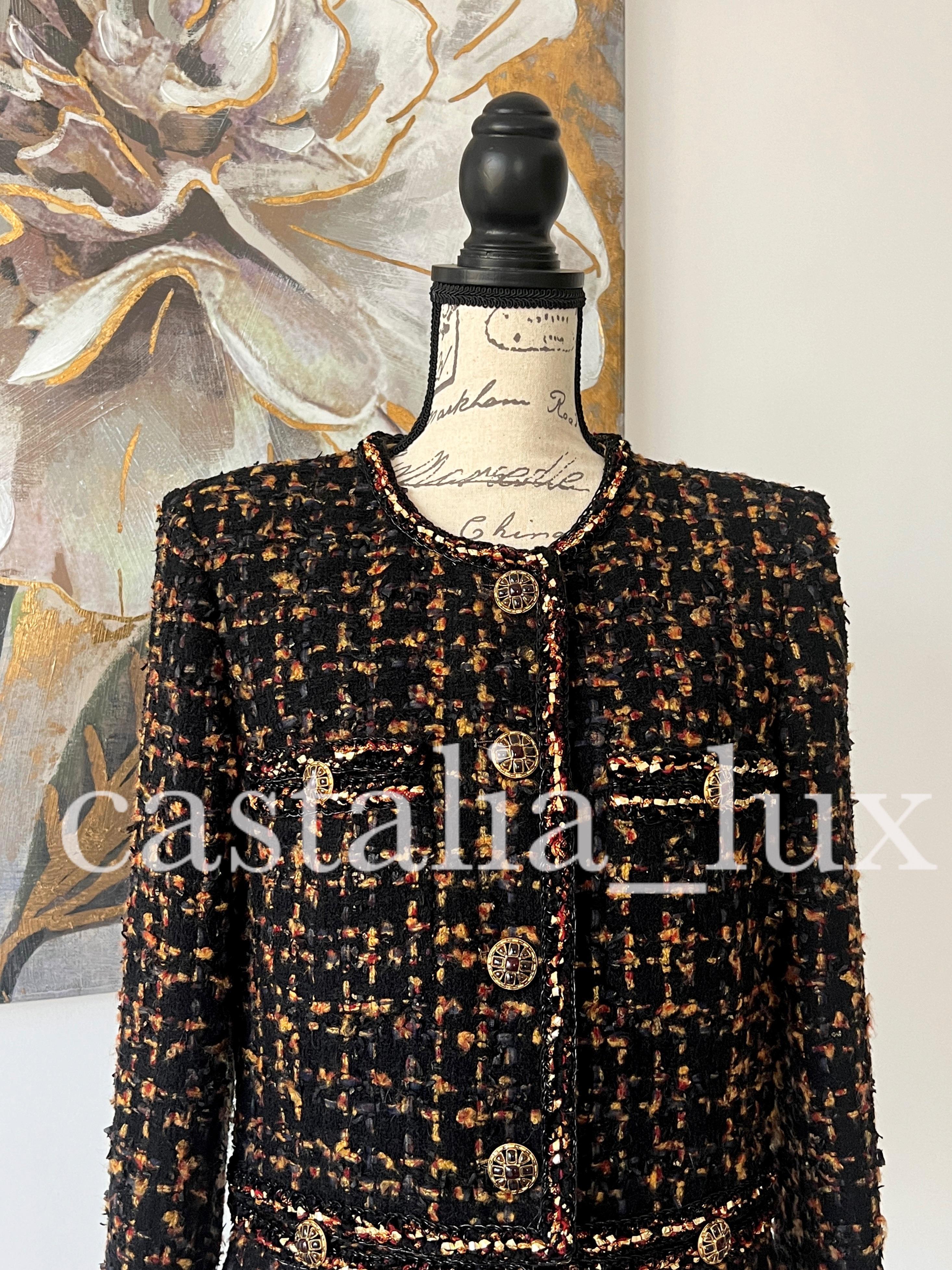 Chanel New 2019 Most Hunted Black Tweed Jacket For Sale 3