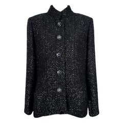 CHANEL New 2019 Spring Timeless Black Tweed Jacket