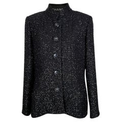 Chanel New 2019 Spring Timeless Black Tweed Jacket