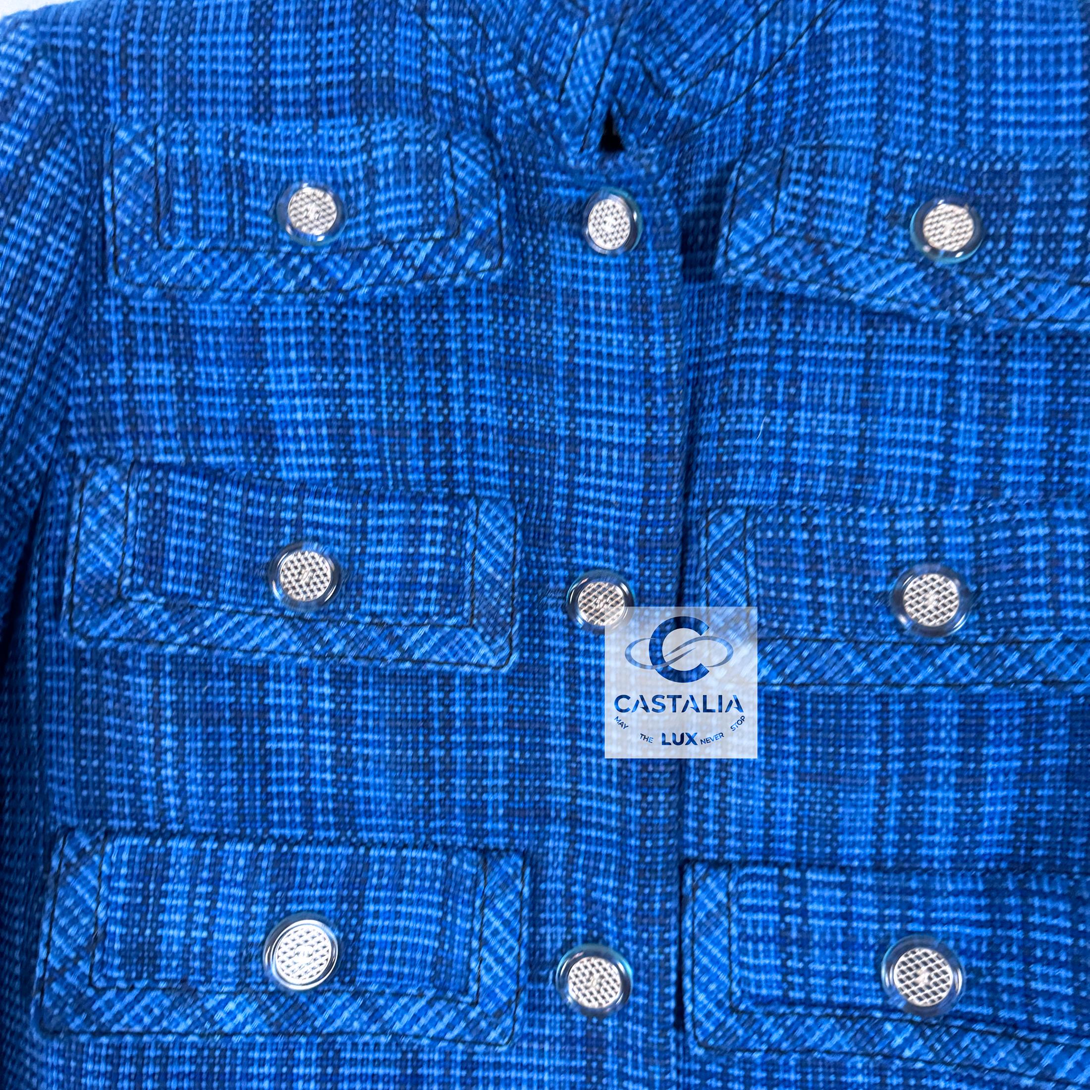 Chanel New 2020 Iconic Royal Blue Tweed Jacket 6