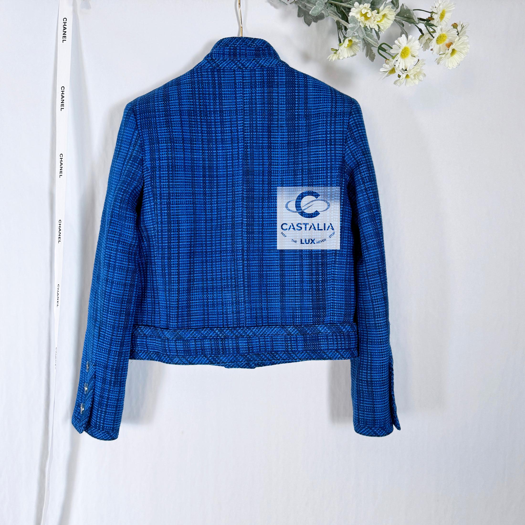 Chanel New 2020 Iconic Royal Blue Tweed Jacket 11