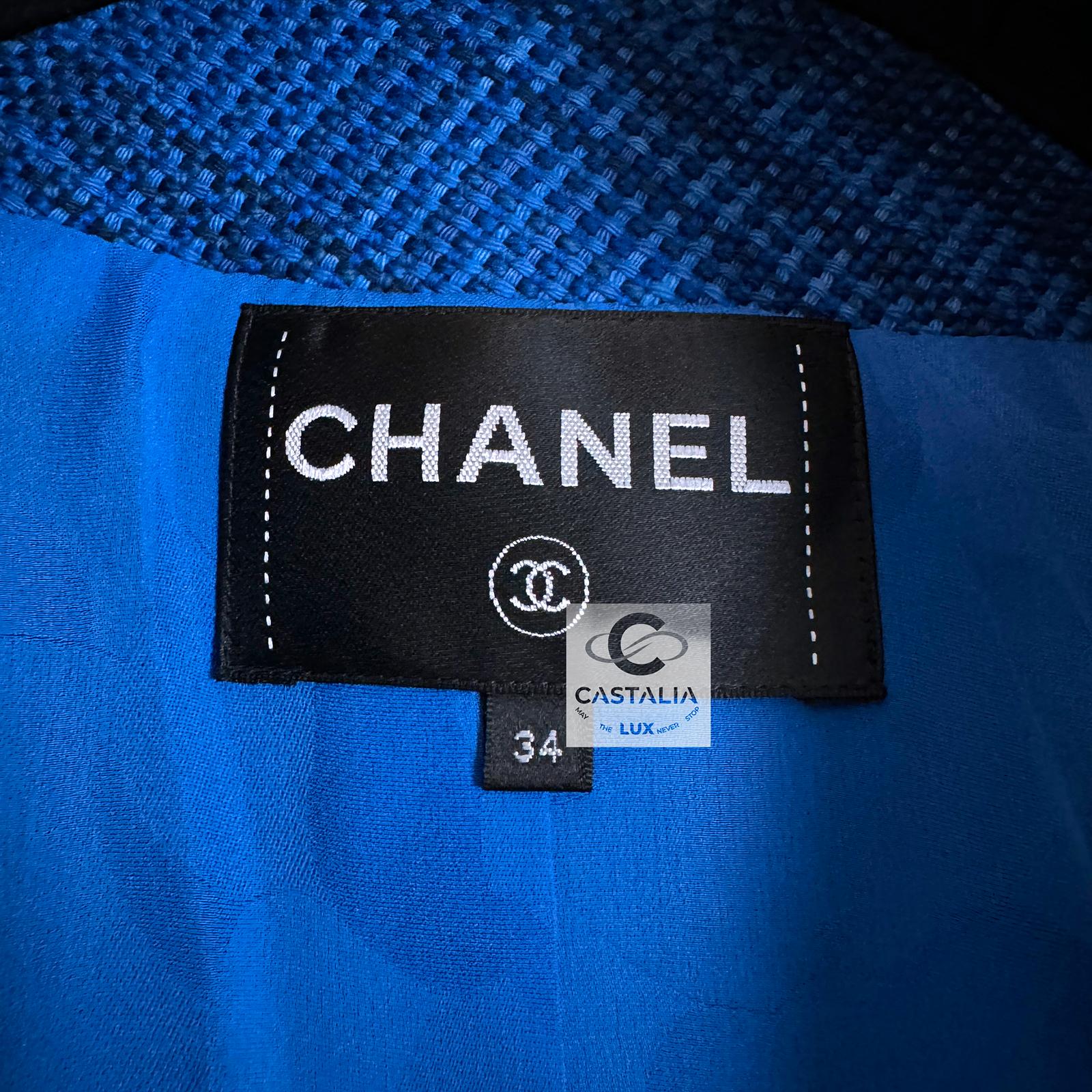 Chanel New 2020 Iconic Royal Blue Tweed Jacket 12