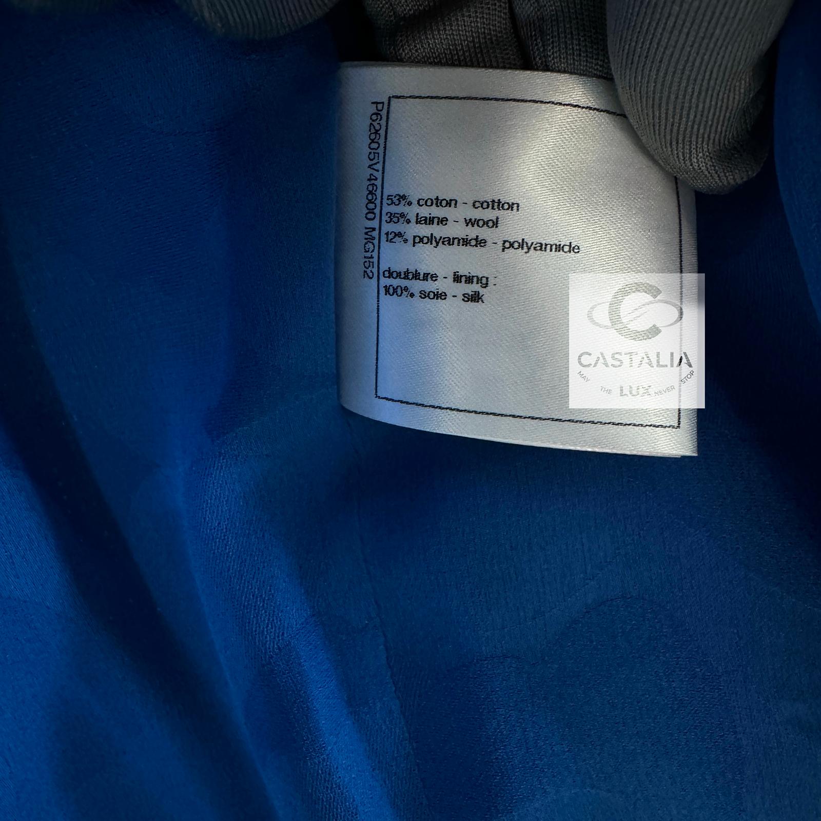 Chanel New 2020 Iconic Royal Blue Tweed Jacket 14