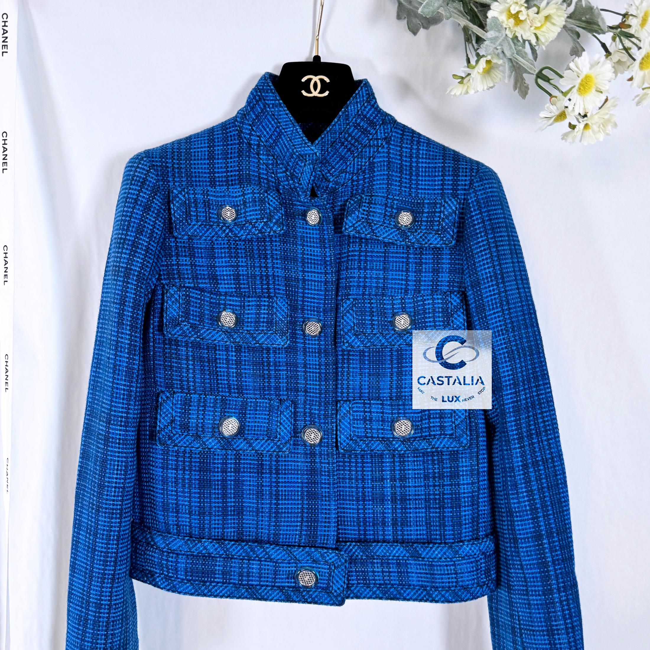 Chanel New 2020 Iconic Royal Blue Tweed Jacket 5