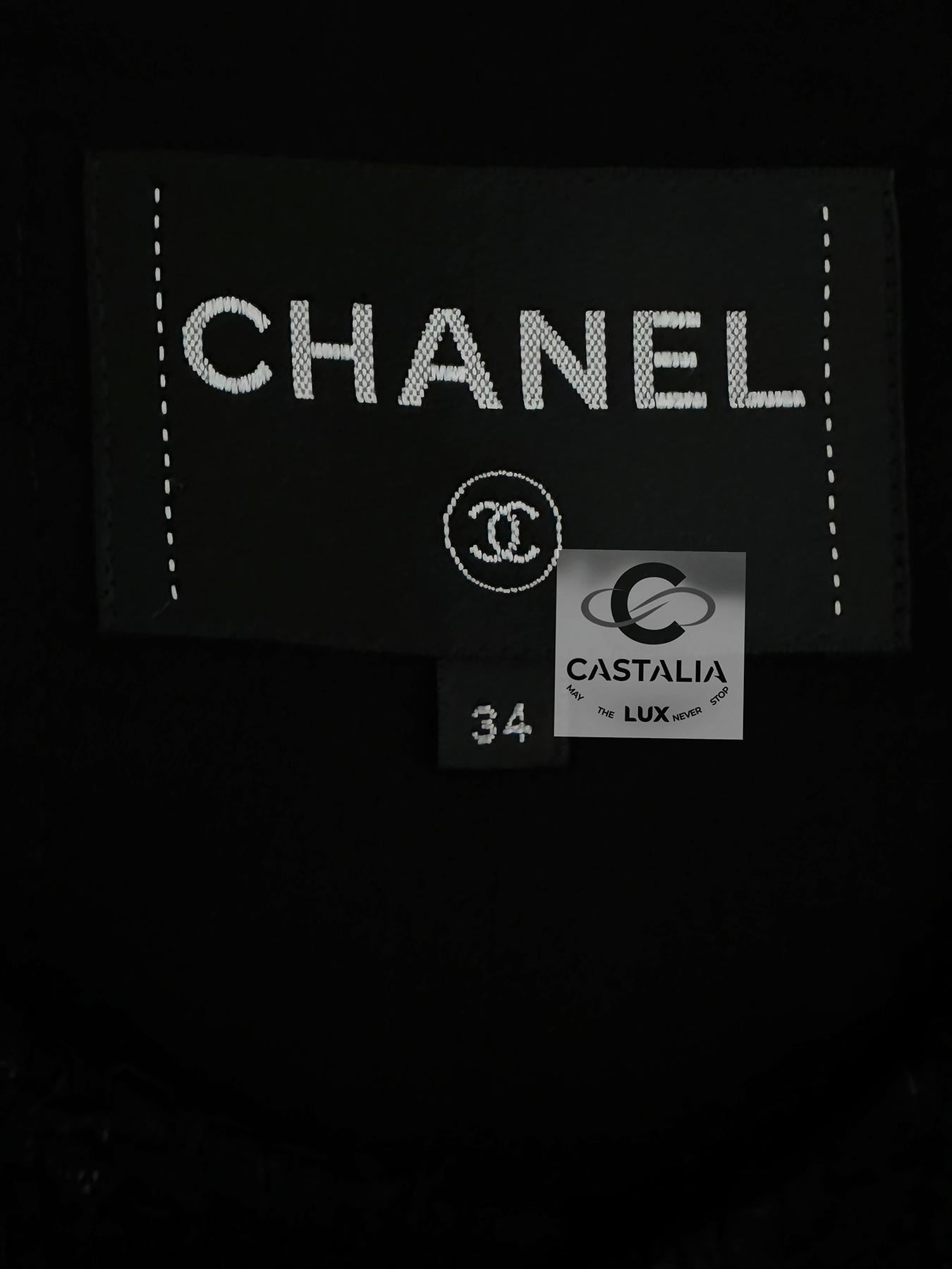 Chanel New 2021 Hailey Bieber Style Black Tweed Jacket 16