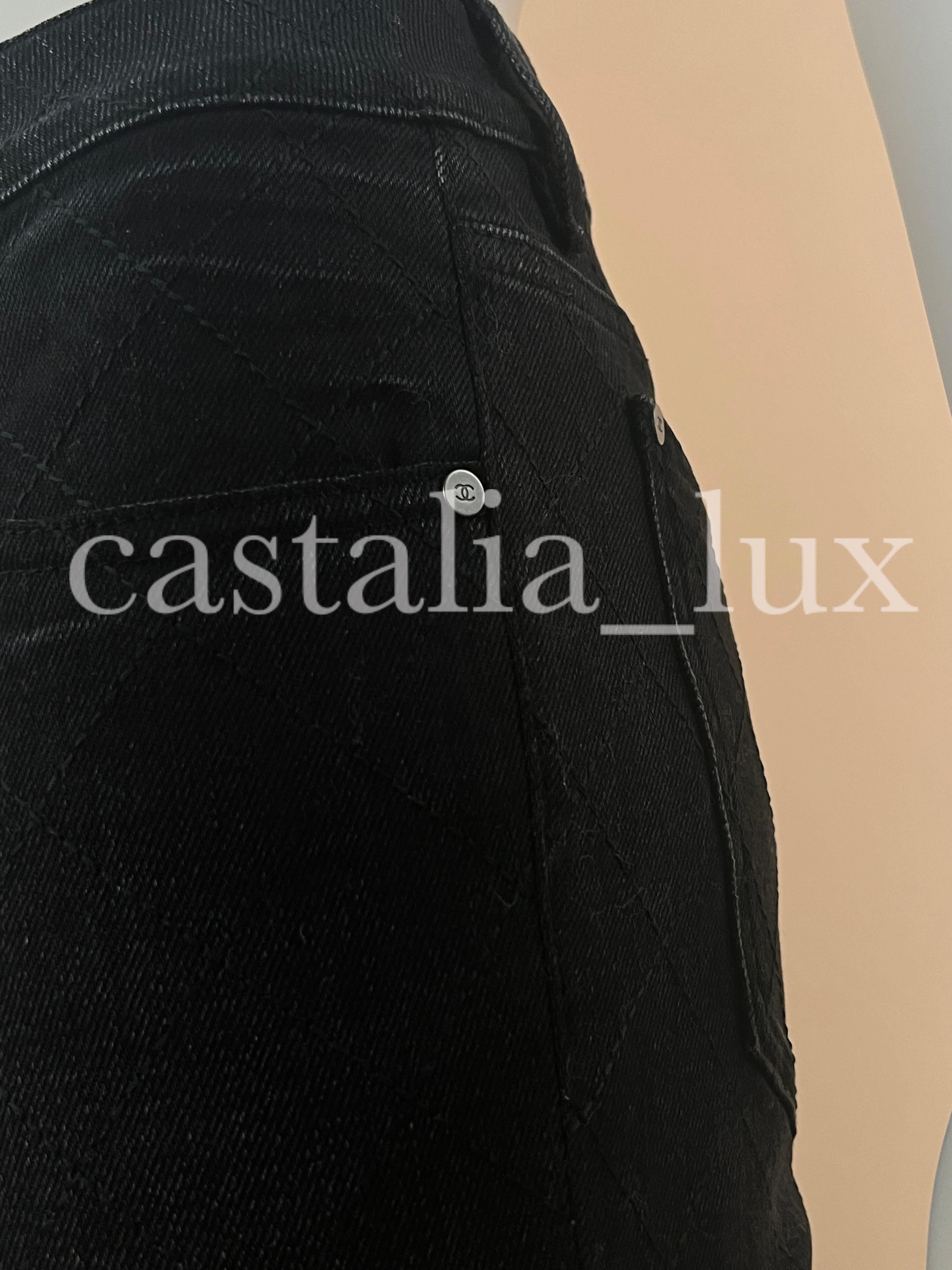Chanel New 2021 Quilted Black Jeans For Sale 4