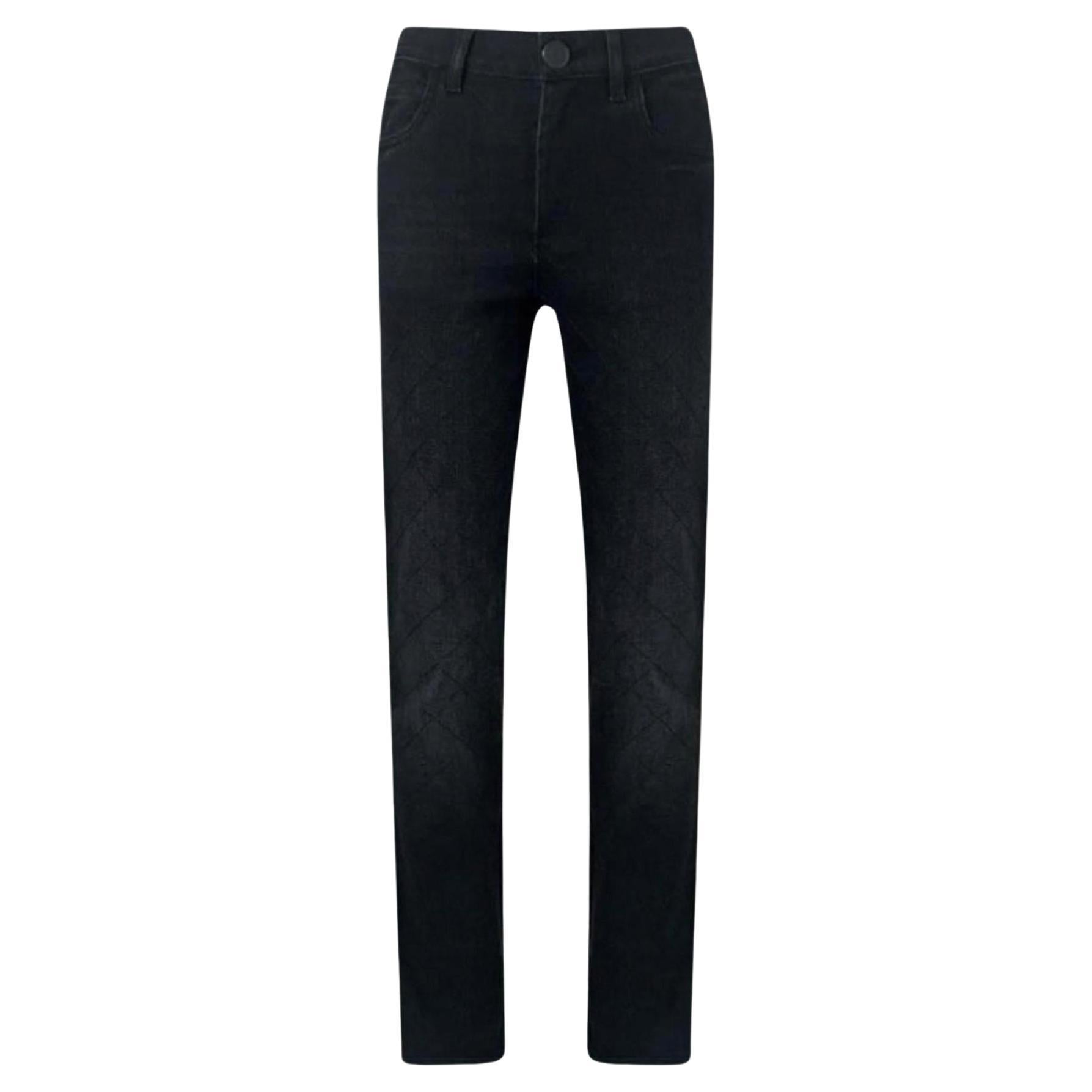 Chanel New 2021 Quilted Black Jeans For Sale