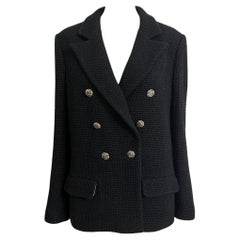 Chanel New 2021 Timeless Black Tweed Jacket 40 FR