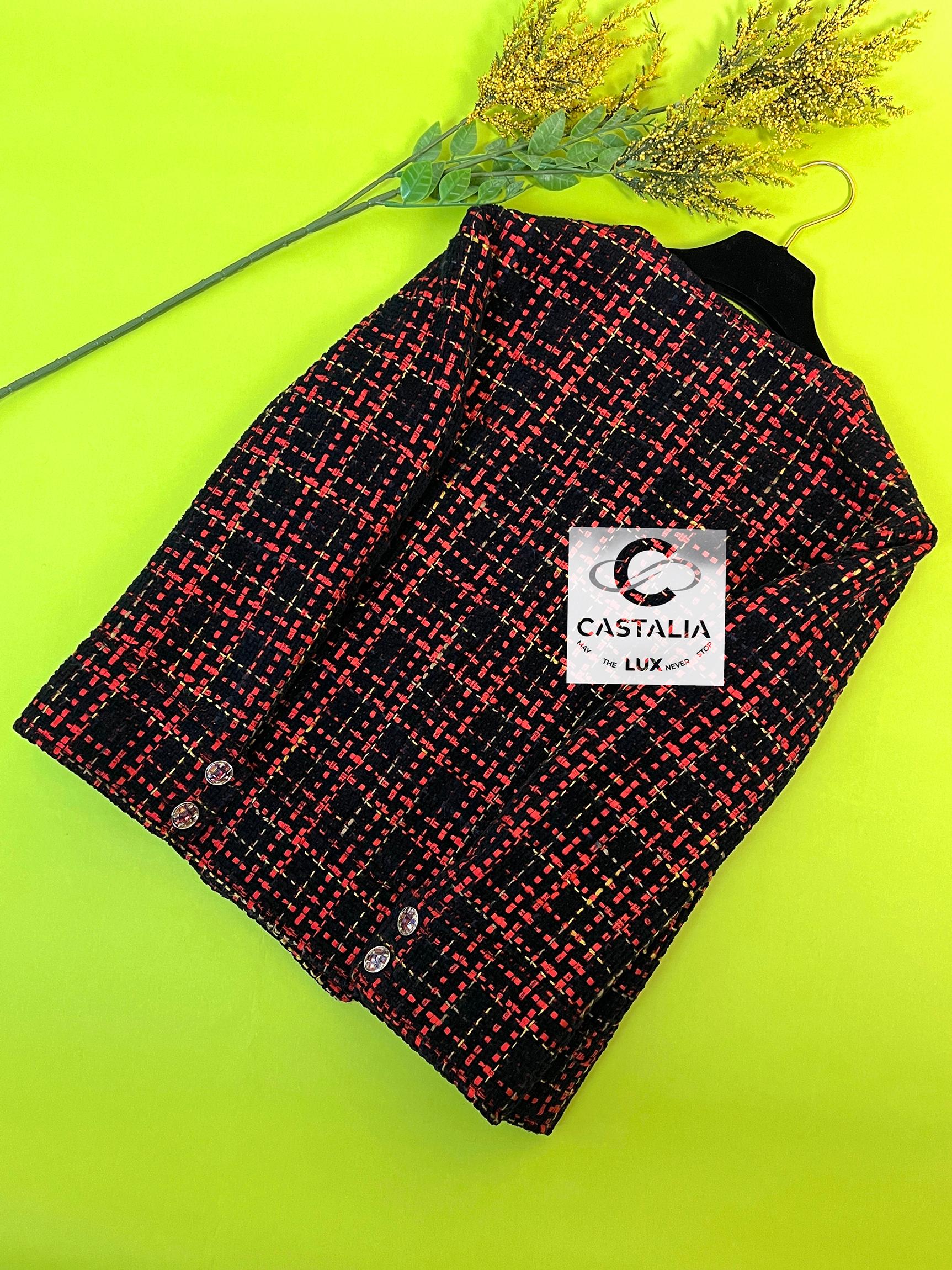 Chanel New 2022 Black Logo Ribbon Tweed Jacket 5