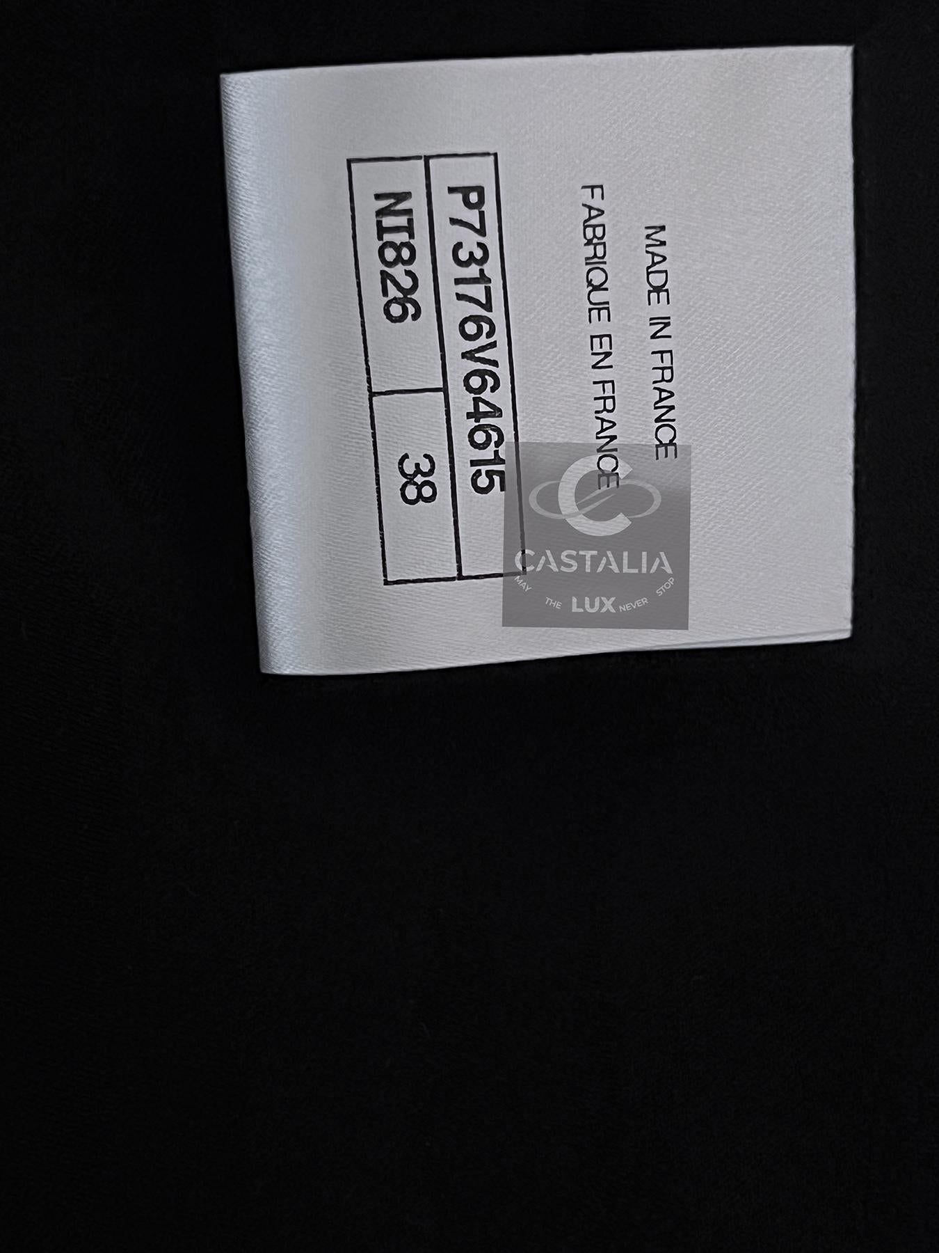 Chanel New 2022 Black Logo Ribbon Tweed Jacket 11
