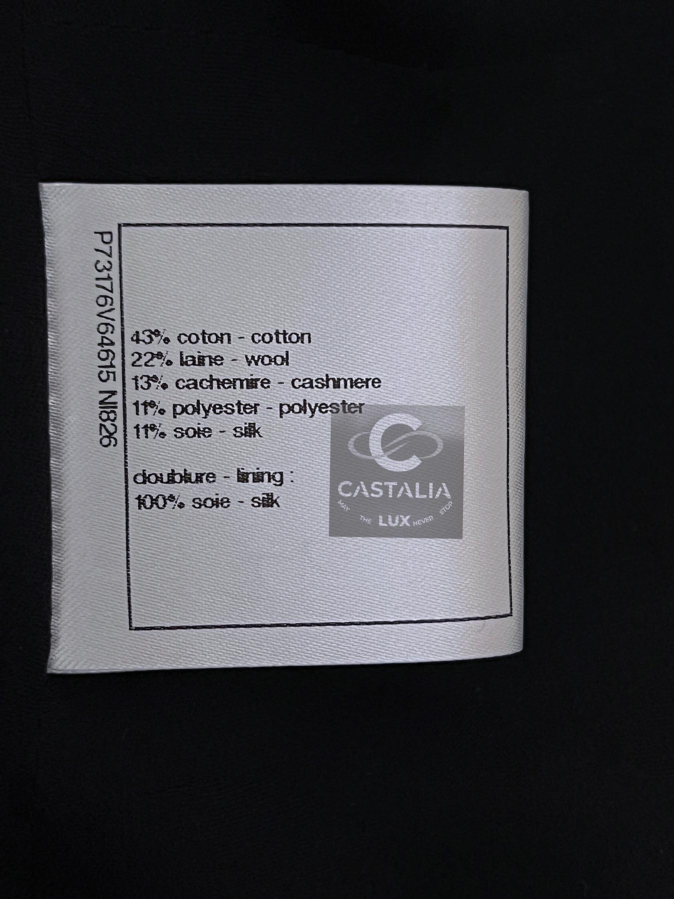 Chanel New 2022 Black Logo Ribbon Tweed Jacket 12
