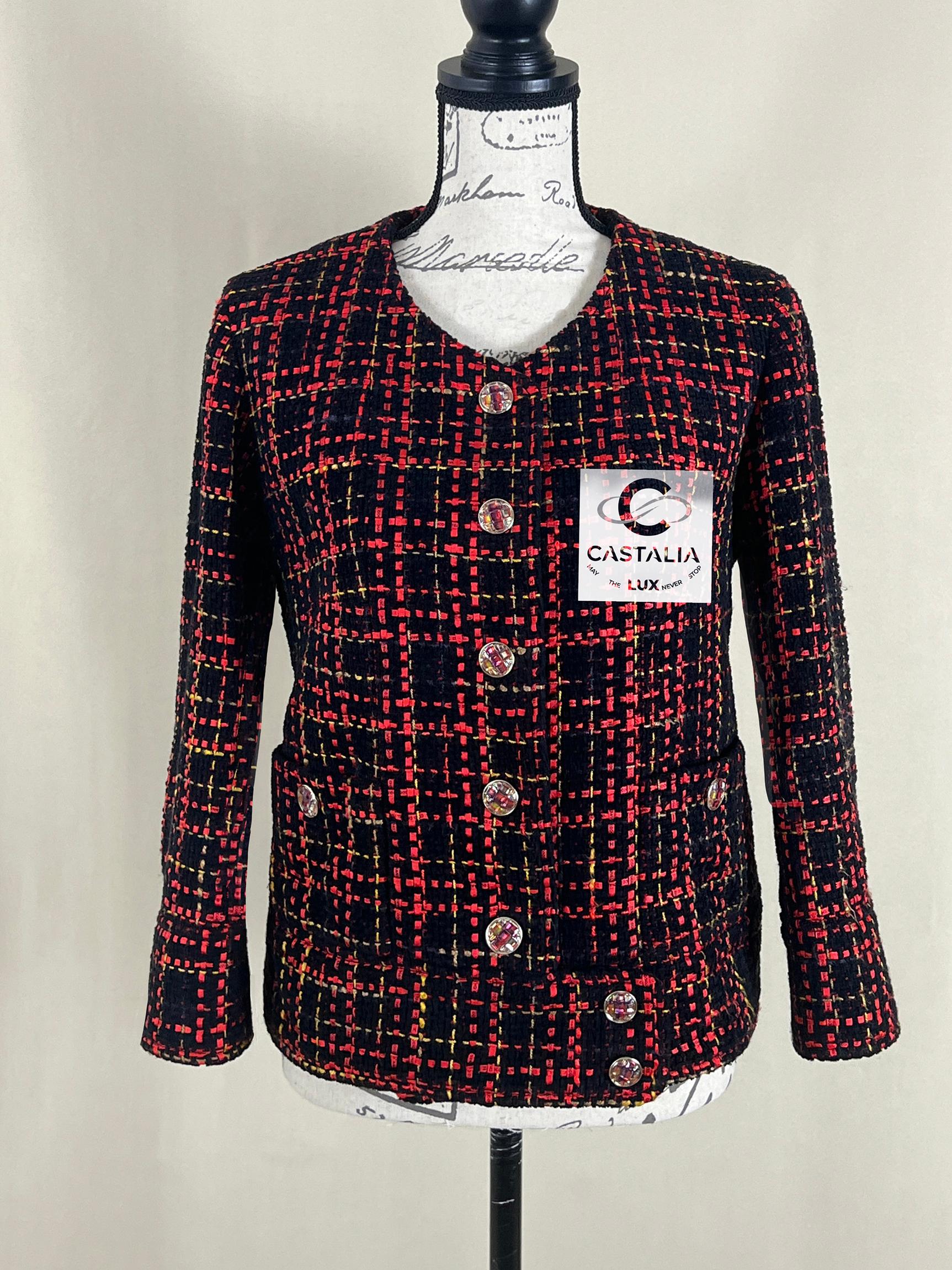 Women's or Men's Chanel New 2022 Black Logo Ribbon Tweed Jacket