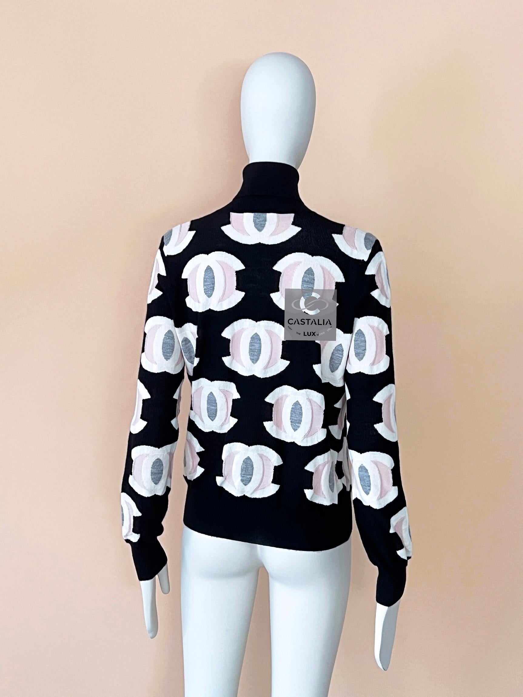 Chanel New 2022 CC Hearts Cashmere Jumper 2