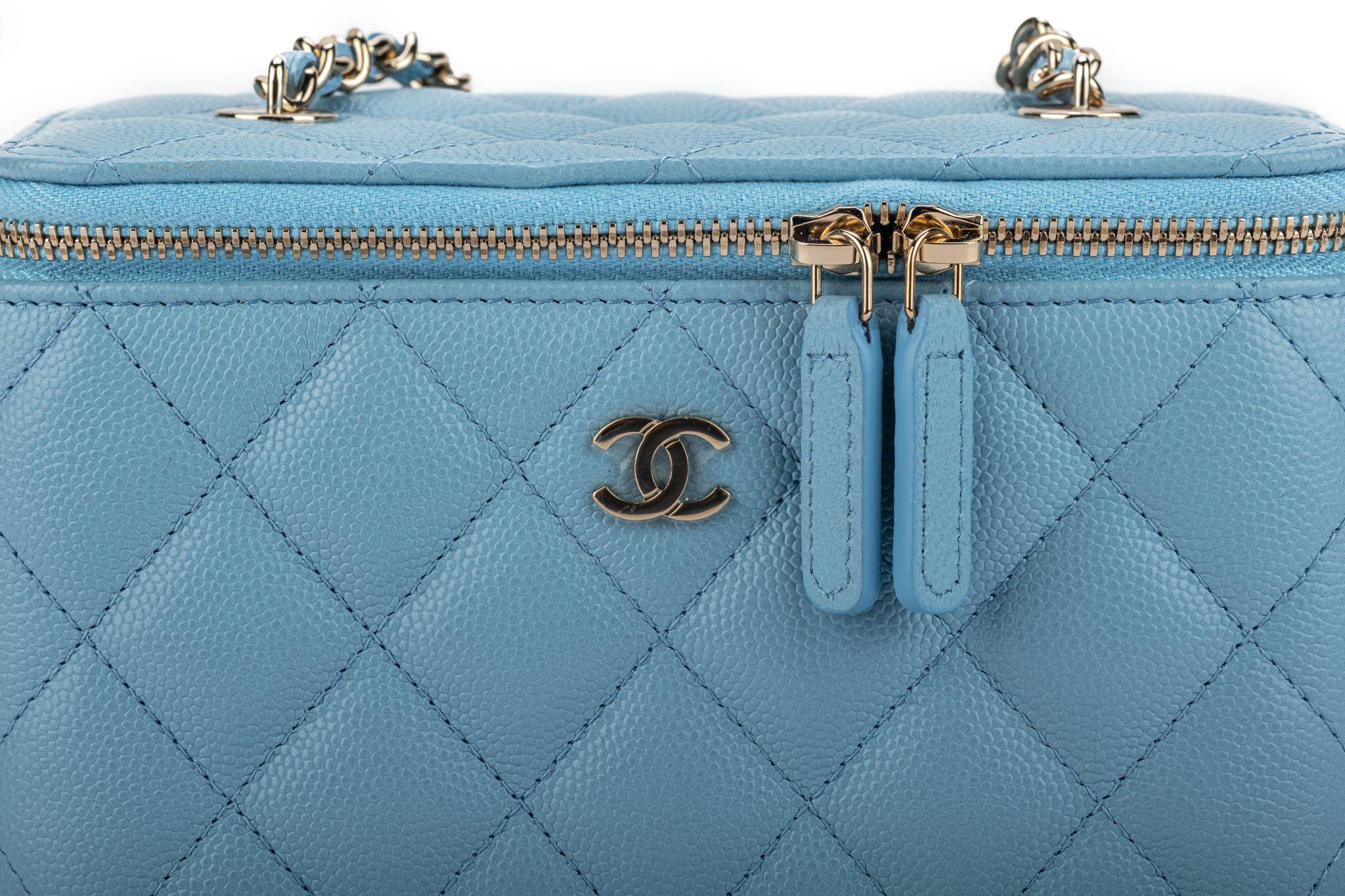 Blue Chanel New 2022 Celeste Small Trunk Bag For Sale