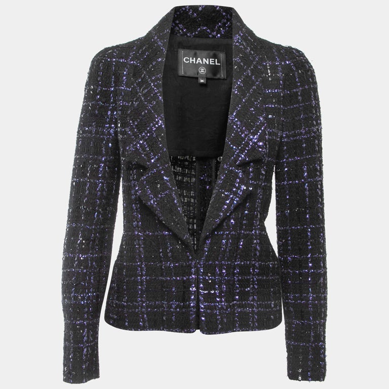 Chanel New 2022 Fall Black Lesage Tweed Jacket at 1stDibs